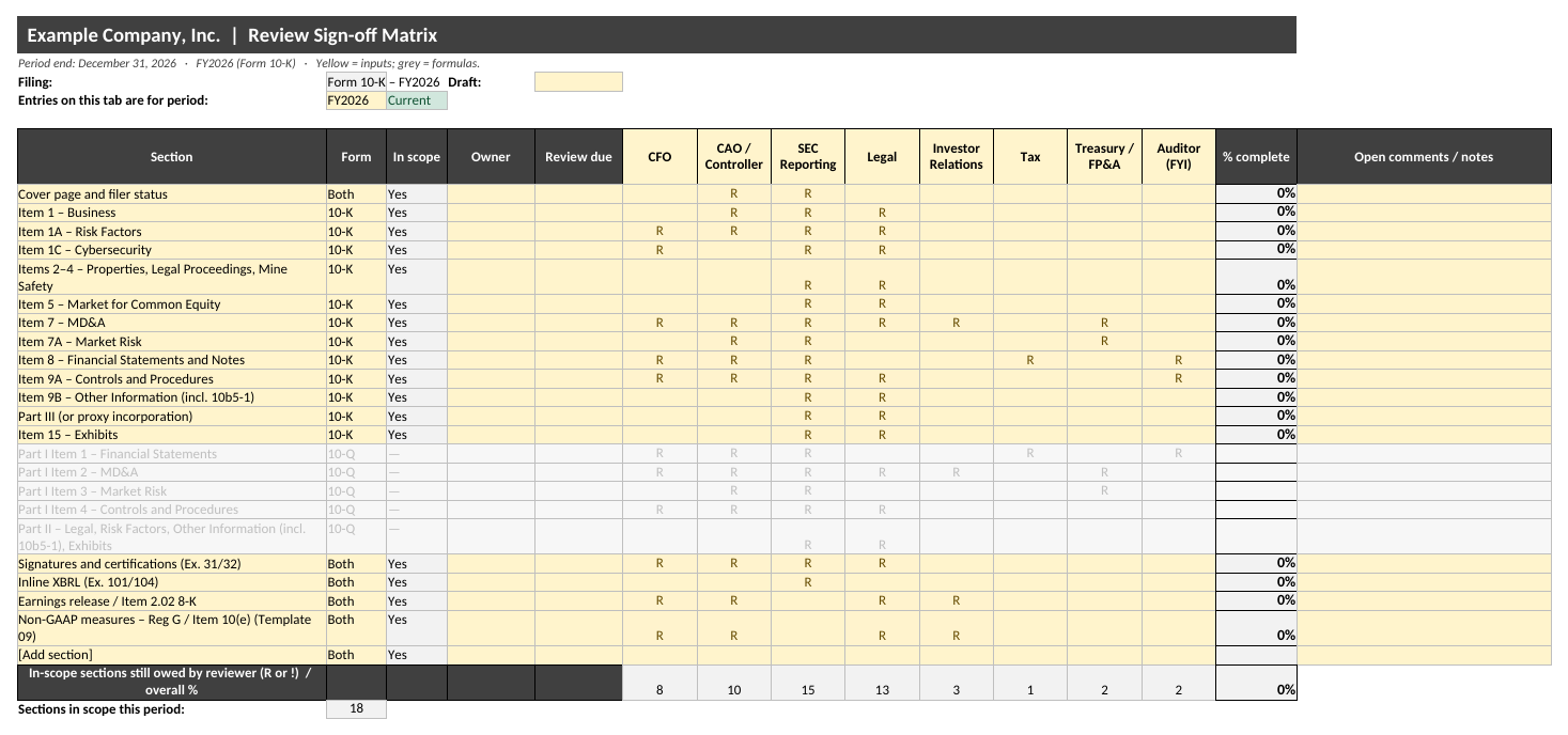 Matrix tab preview